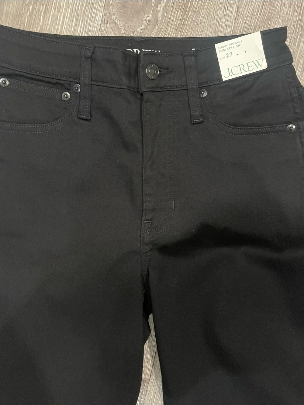 J. Crew Curvy Vintage Slim Straight Black Jeans size 27 NWT